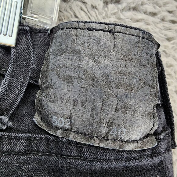 Levi's Jeans Mens 40x32 Black 502 Stretch Denim High Rise Regular Fit Taper - Picture 9 of 14